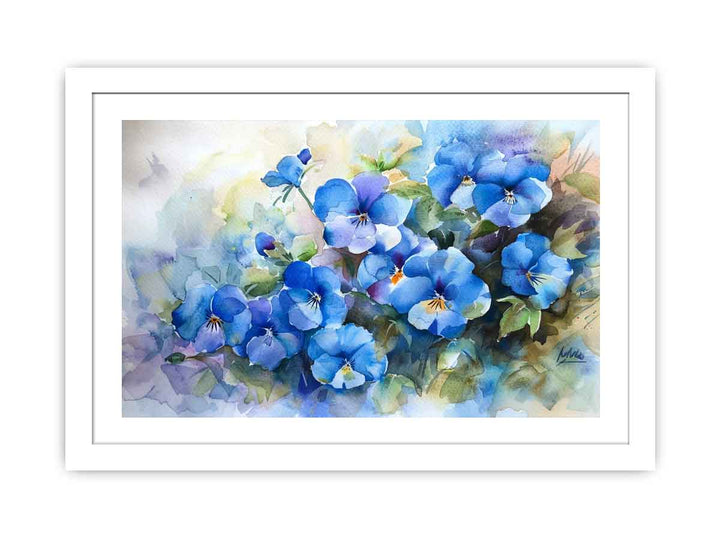 Blue Flowers  Streched canvas