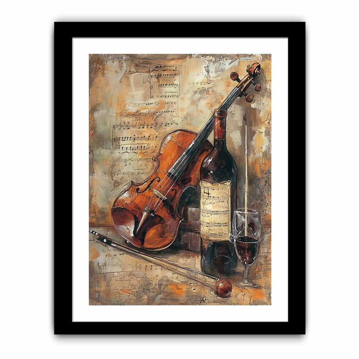 Wine and Guitar   Art Print