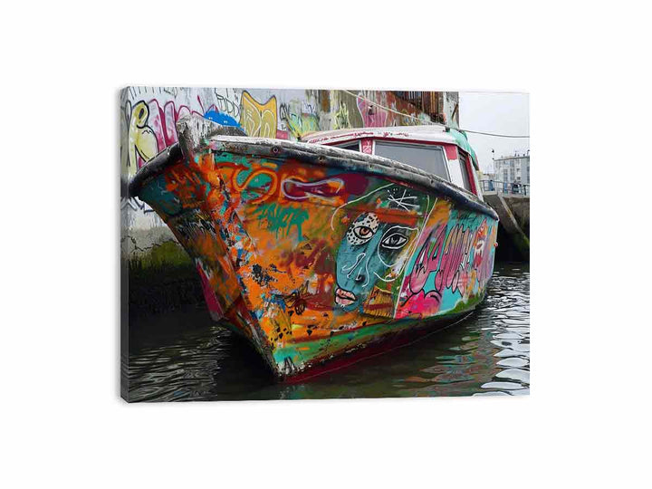 Boat Graffiti  Canvas Print