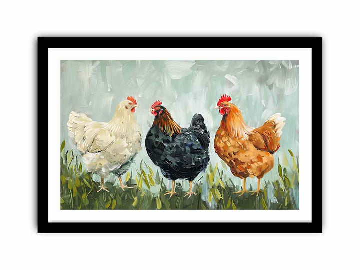 Three Little Hens   Art Print