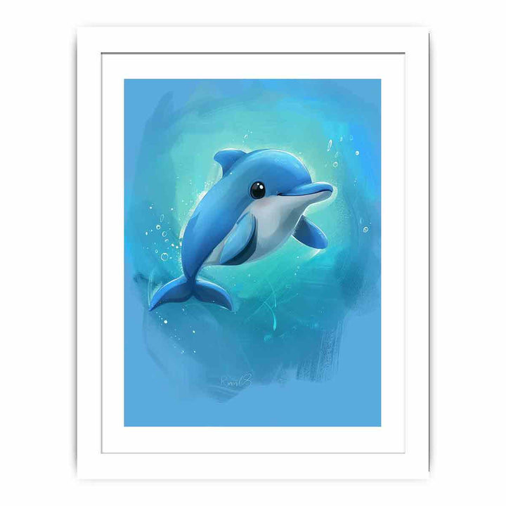  Cartoon Dolphin Streched canvas