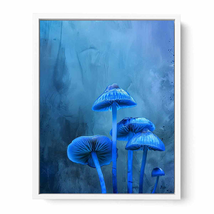 Blue Top Mushrooms Framed Print