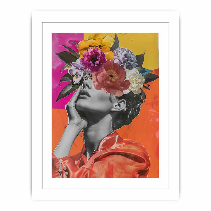 Flower Head Girl Streched canvas