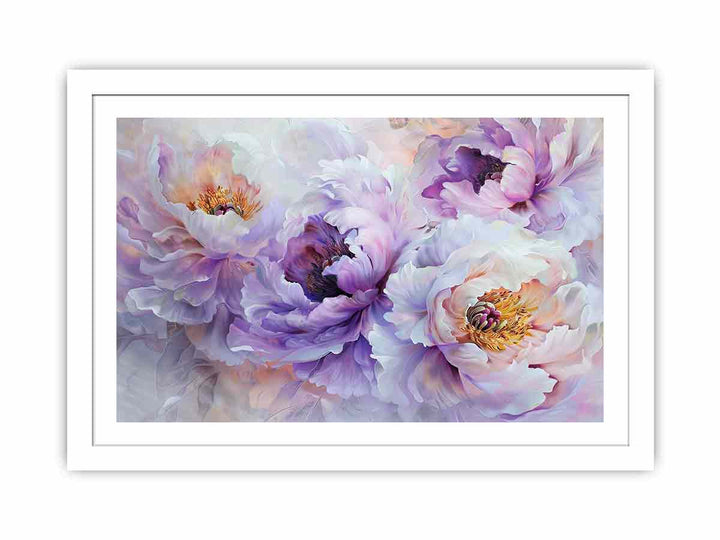 Purple Peonies Streched canvas