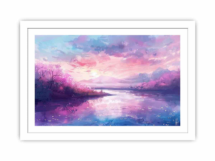 Pastel Lake Streched canvas