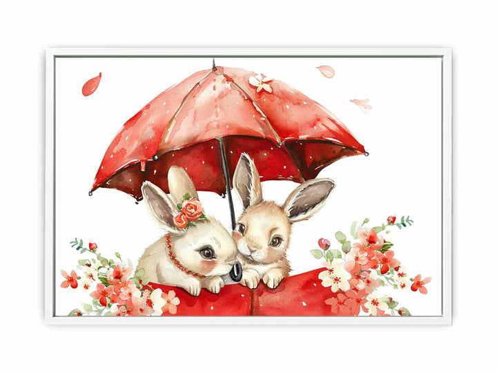 Watercolor Bunnies Framed Print