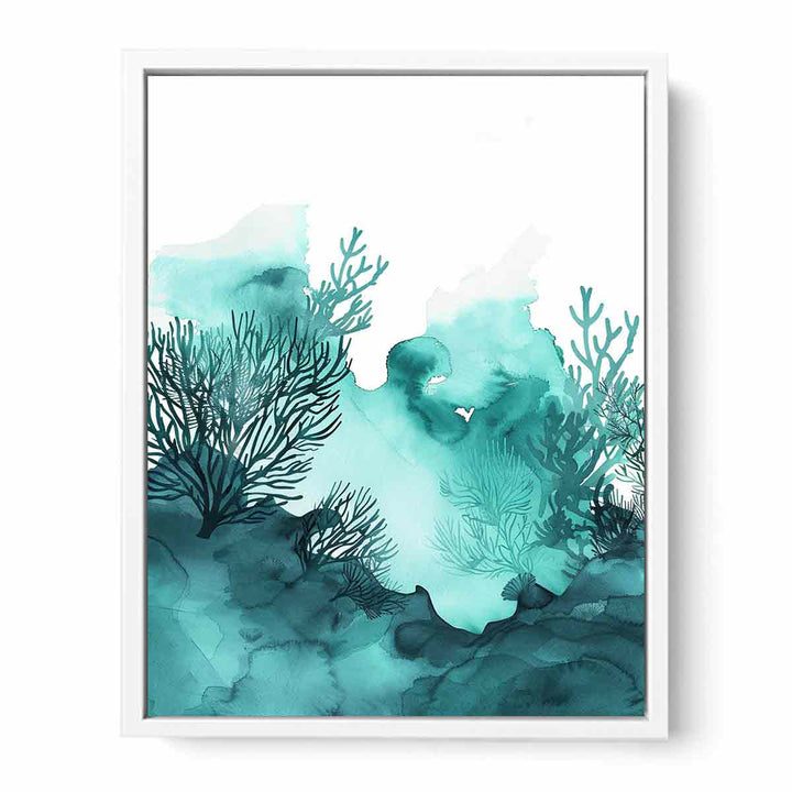 Teal Island Framed Print