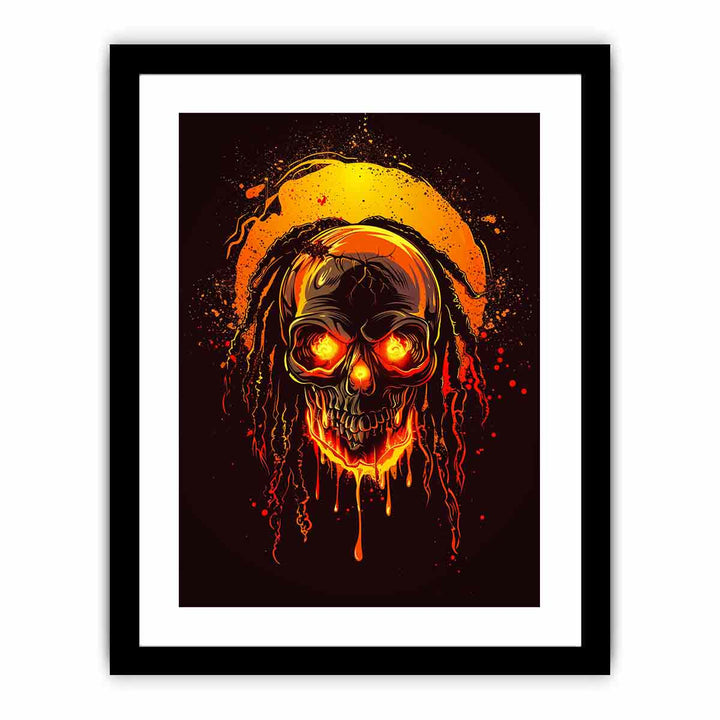 Fire Skull  Art Print