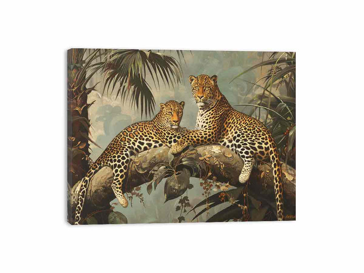 Two Leopards  Canvas Print