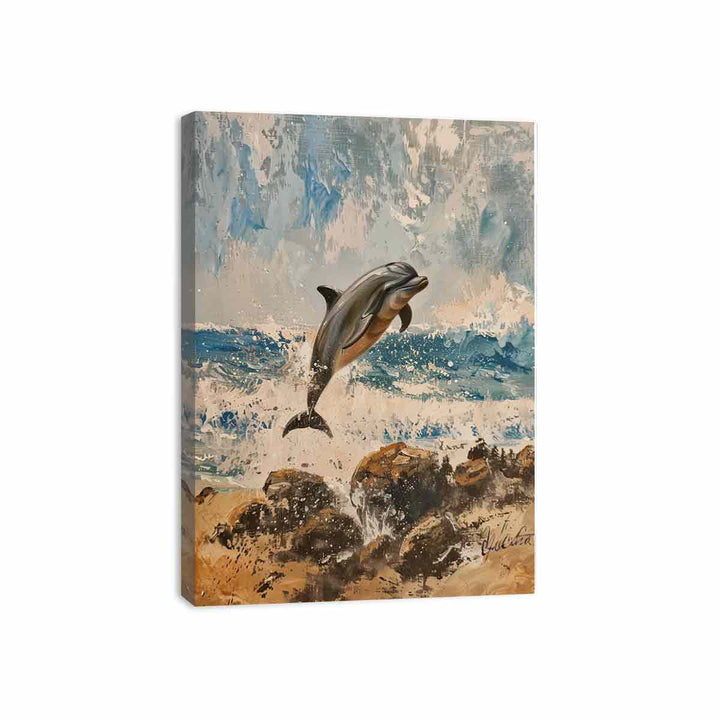 Playful Dolphin Canvas Print