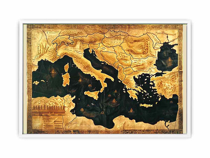 Map Of Macedonian Empire Framed Print