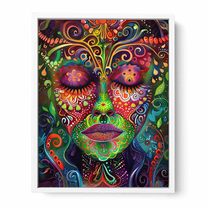 Psychedelic Face Framed Print