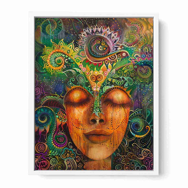 Psychedelic Face Framed Print