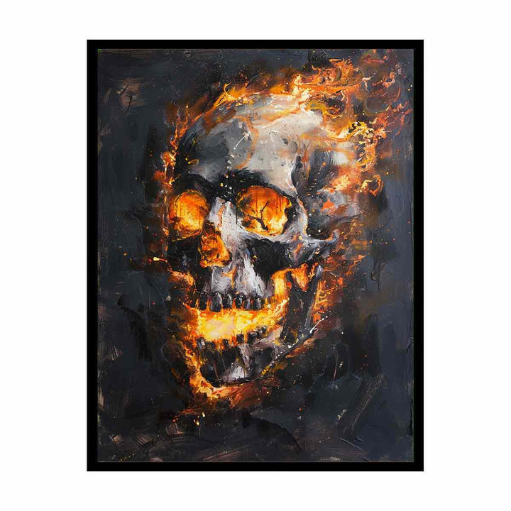 Skull on Fire  Painting