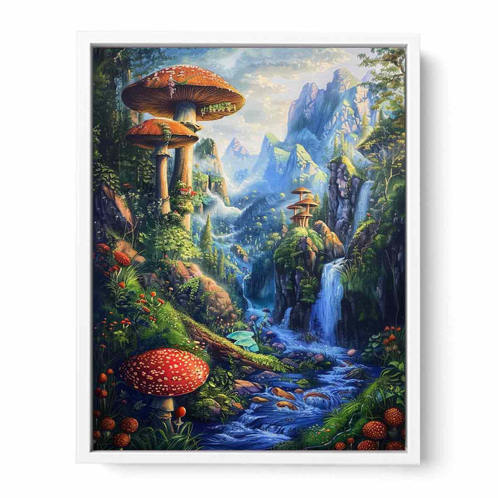 Mushroom Kingdom  Framed Print