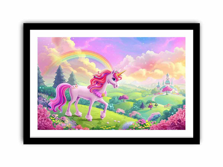 Unicorn In Garden  Art Print