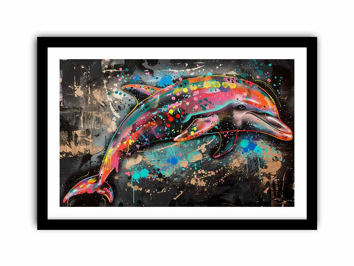 Dolphin Graffiti  Art Print