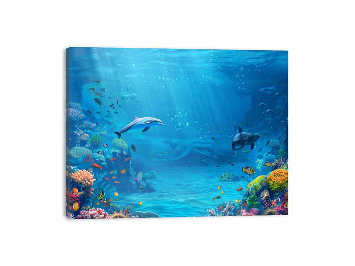 Dolphin Underwater  Canvas Print