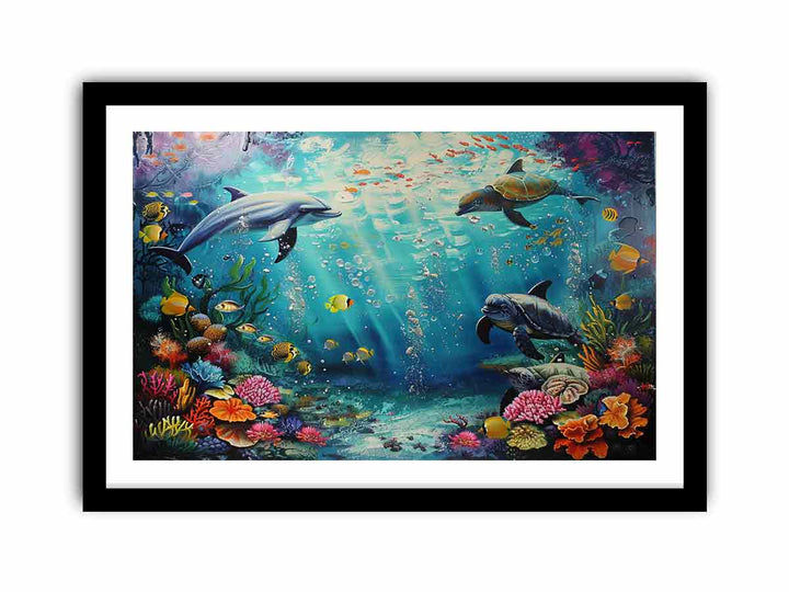 Dolphin Underwater   Art Print