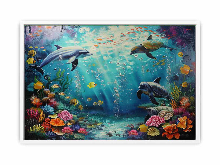 Dolphin Underwater  Framed Print