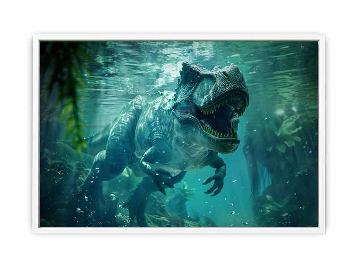 Underwater Dinosaur Framed Print