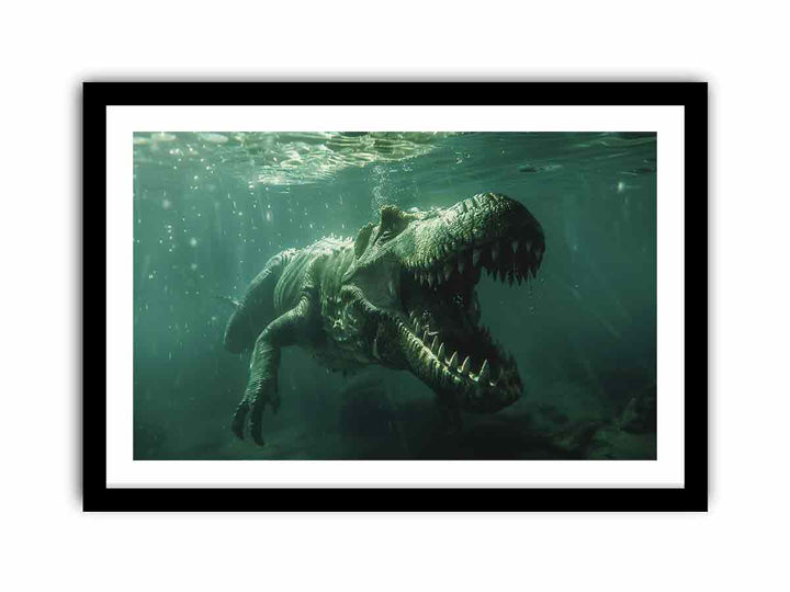 Ddinosaur In Water  Art Print