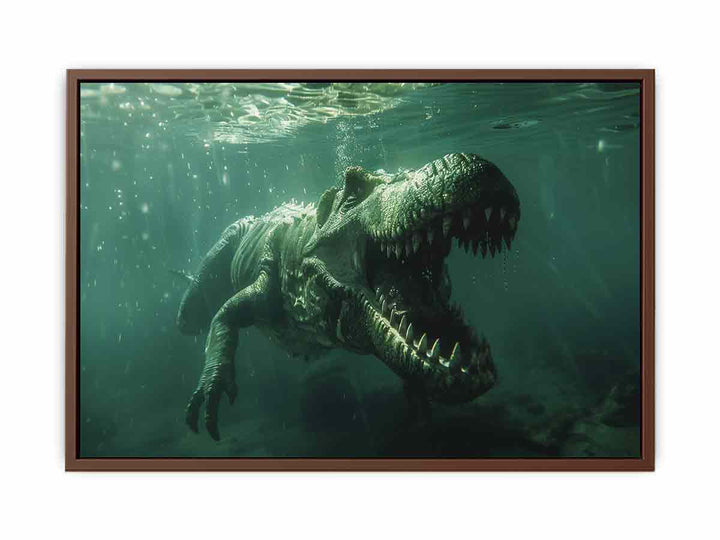 Ddinosaur In Water  Poster