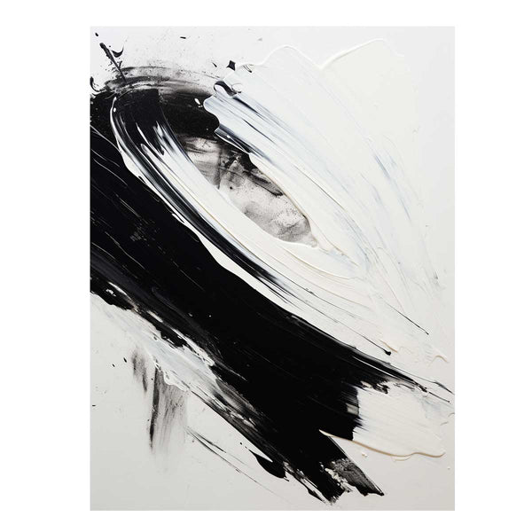 white black Abstract art print 