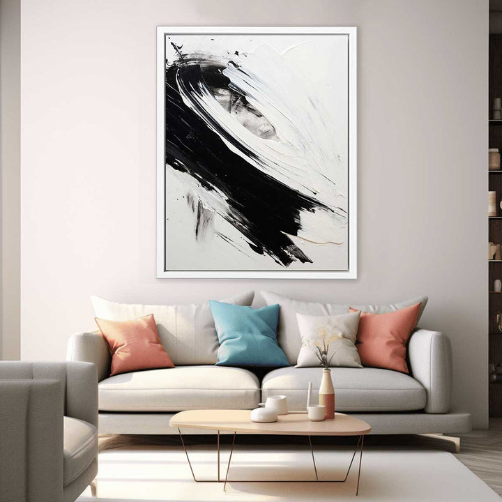 white black Abstract art print 