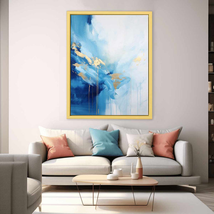 Blue Gold  Abstract Art 