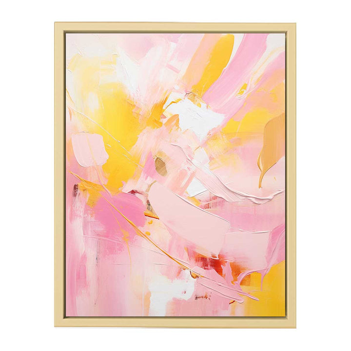 Yellow Pink  Abstract Art Framed Print