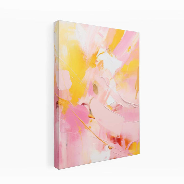 Yellow Pink  Abstract Art 