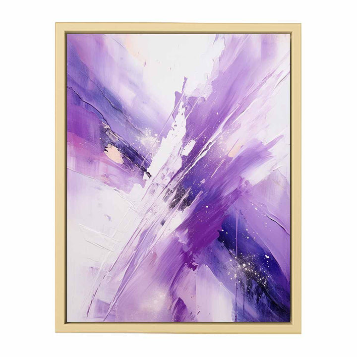 Purple  White Abstract Art Framed Print