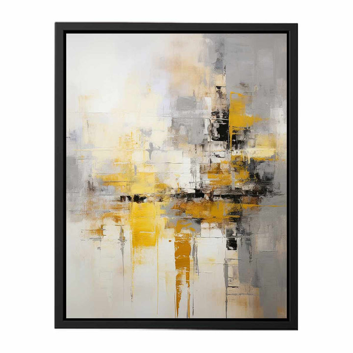 Yellow Black  Abstract Art 