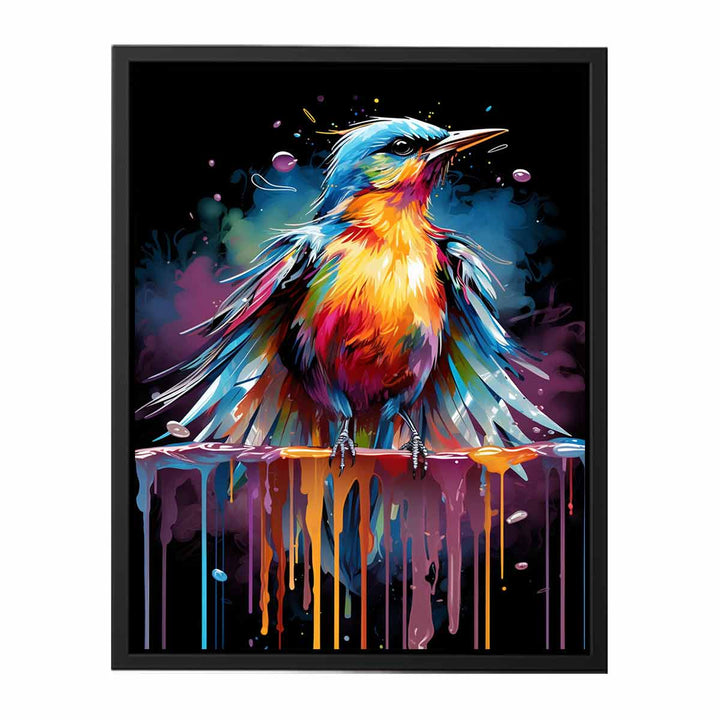 Bird Color  Drip Painting 