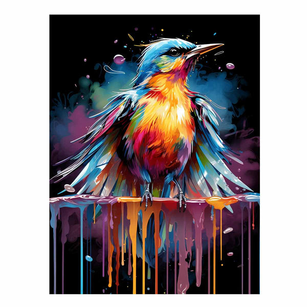 Bird Color  Drip Painting 