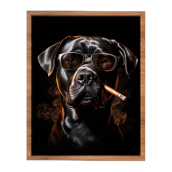 Smoking Dog Art  Painting