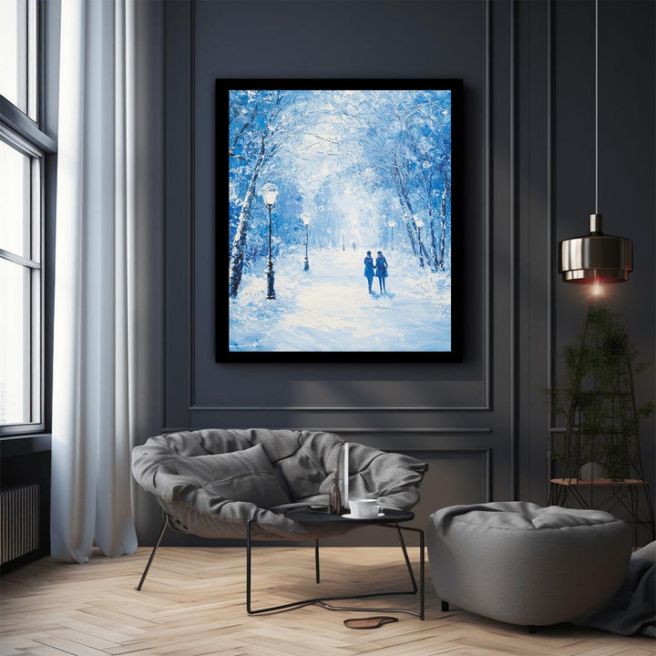 Blue winter Canvas Painting 