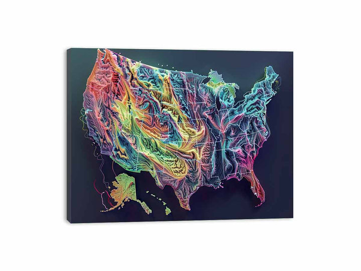 Rainbow USA Canvas Print