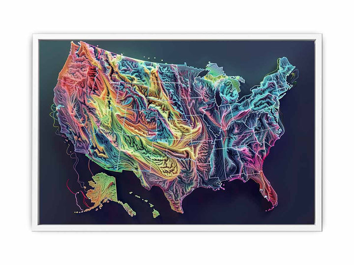 Rainbow USA Framed Print