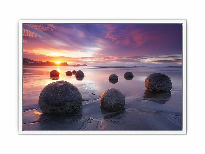 Moeraki Boulders Framed Print