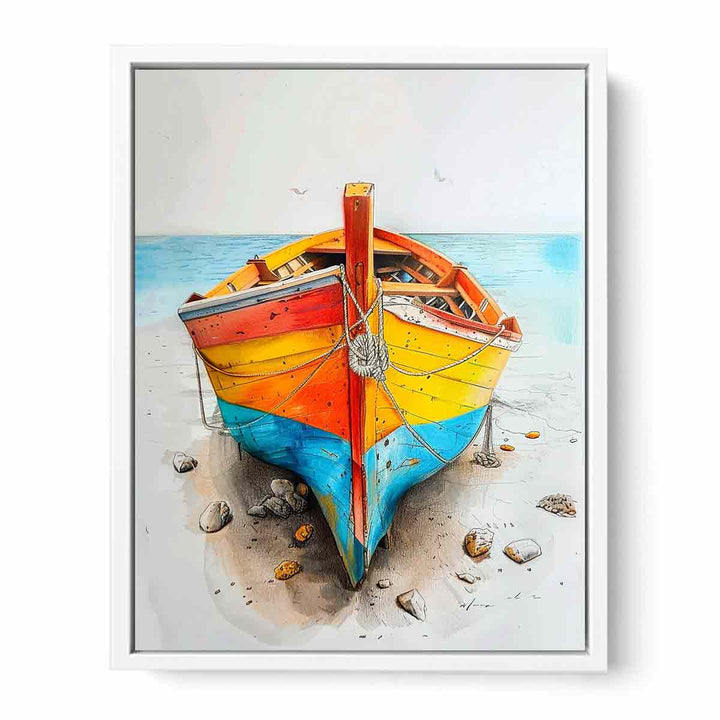 Boat On Shore Framed Print