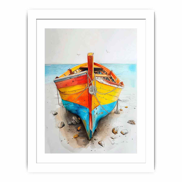 Boat On Shore Streched canvas