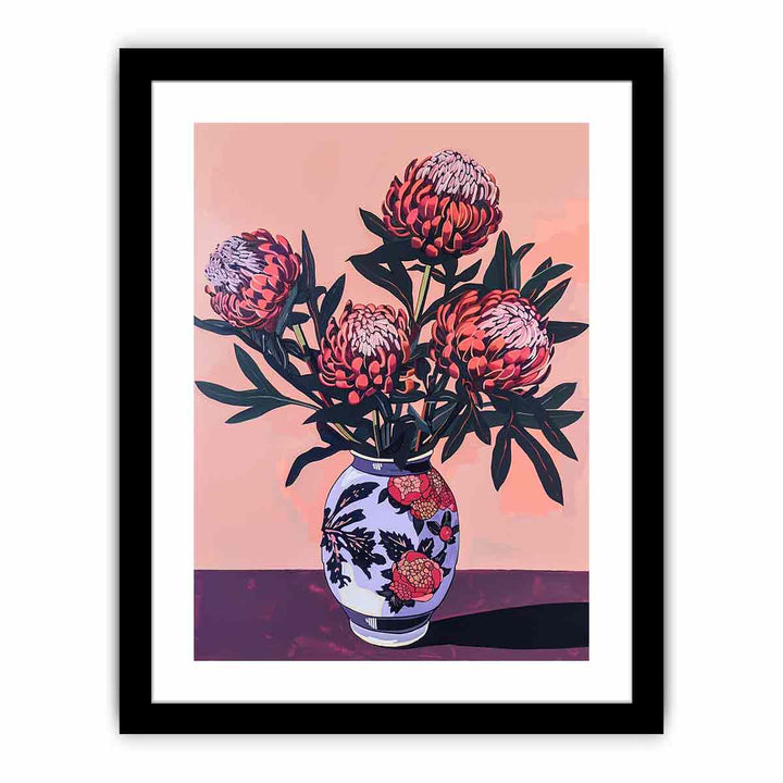 Red Waratah Flowers  Art Print