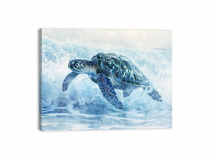 Turtle In Sea  Canvas Print