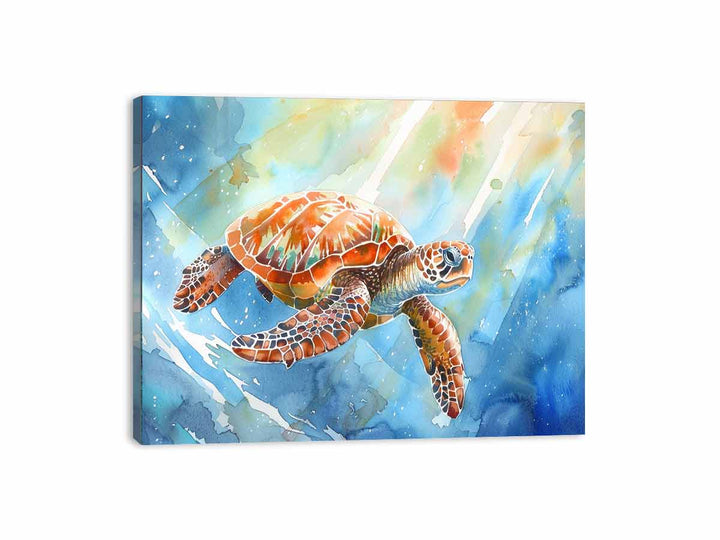 Turtle In Sea  Canvas Print