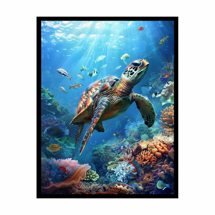 Turtle In Sea   Painting