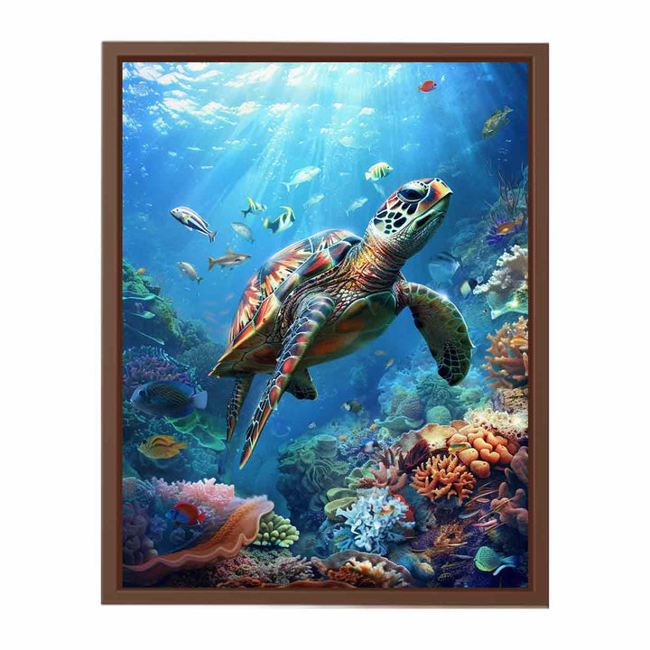 Turtle In Sea   Poster