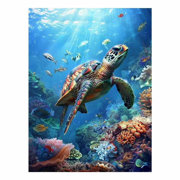 Turtle In Sea 