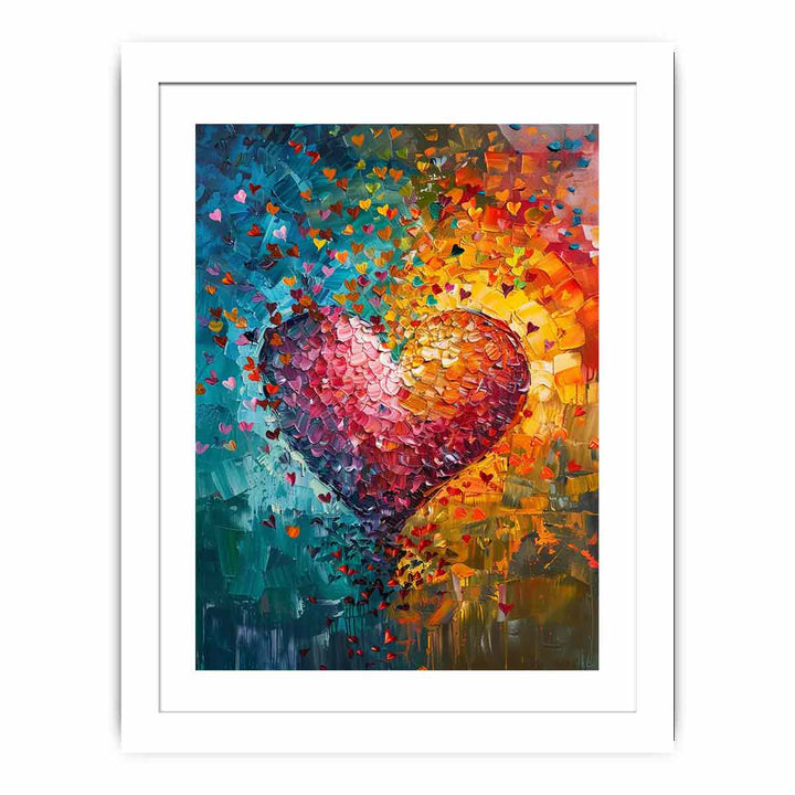 Rainbow Heart  Streched canvas